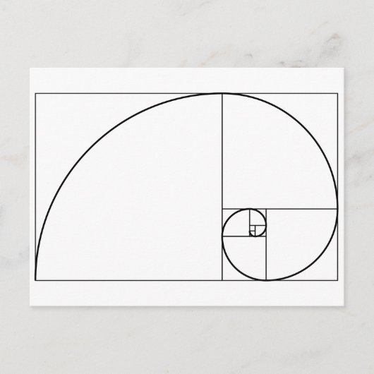 Fibonacci Spiral Golden Verhältnis Postkarte (Vorderseite)