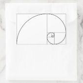 Fibonacci Spiral Golden Verhältnis Rechteckiger Aufkleber (Tasche)