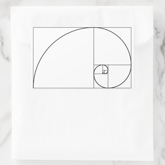 Fibonacci Spiral Golden Verhältnis Rechteckiger Aufkleber (Tasche)