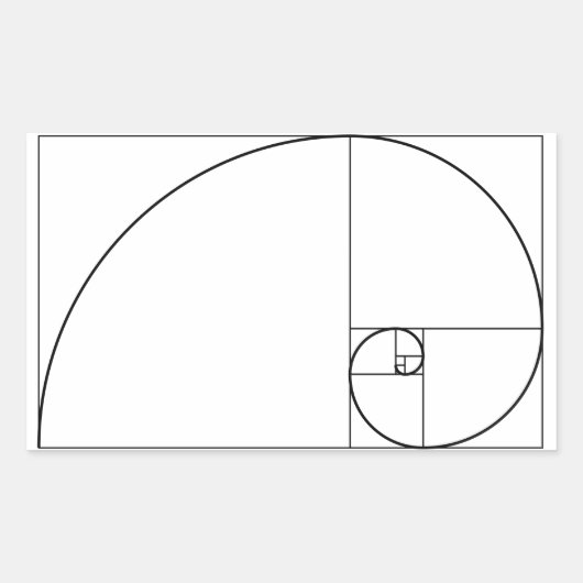 Fibonacci Spiral Golden Verhältnis Rechteckiger Aufkleber (Vorderseite)
