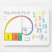 Fibonacci Spiral Math Mousepad (Vorne)
