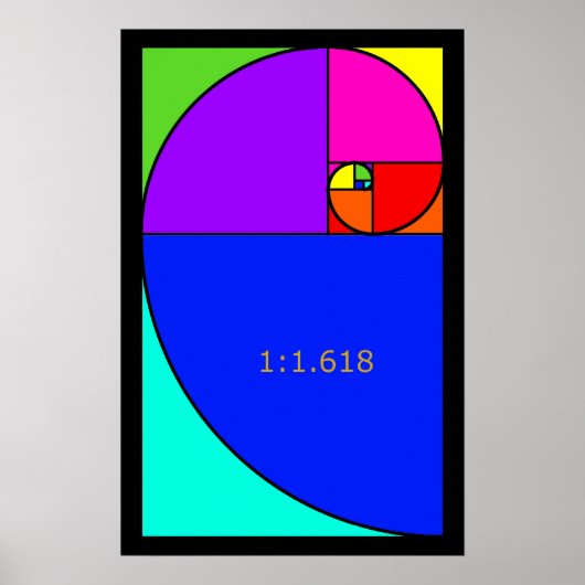 Fibonacci Spiral Poster (Vorne)
