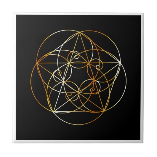Fibonacci-Spirale die heilige Geometrie Fliese (Vorderseite)