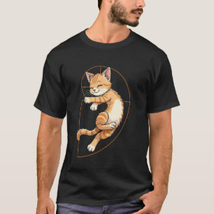 Fibonacci-Spirale Katze entspannende Mathematik T-Shirt