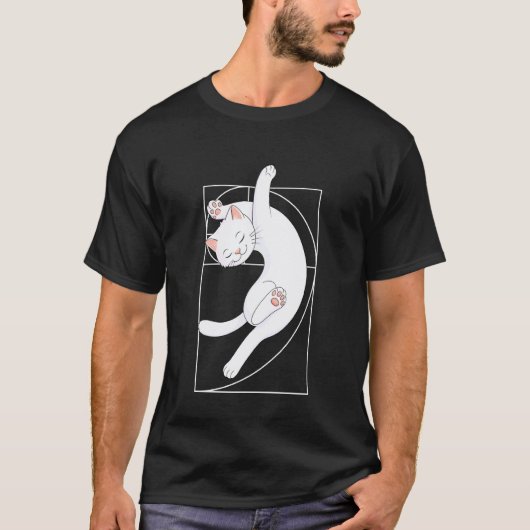 Fibonacci-Spirale-Katze T-Shirt (Vorderseite)