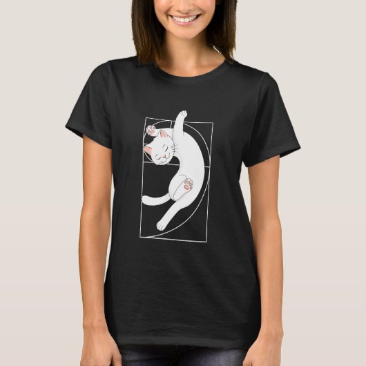 Fibonacci-Spirale-Katze T-Shirt (Vorderseite)