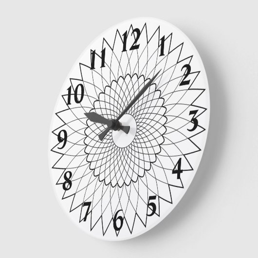 Fibonacci Sunflower Große Wanduhr (Winkel)