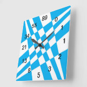 Fibonacci-Uhr mit Zahlen Quadratische Wanduhr (Winkel)