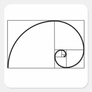 Fibonacci-Verhältnis Quadratischer Aufkleber