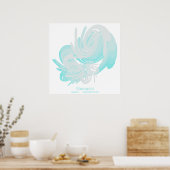 Fibonacci Waves Großes Poster (Küche)