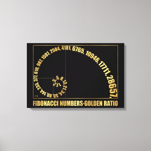 Fibonacci Zahlen, Goldenes Verhältnis Leinwanddruck (Vorderseite)