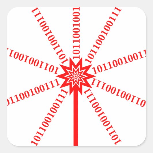 Fibre Optic Data Burst Quadratischer Aufkleber (Vorderseite)
