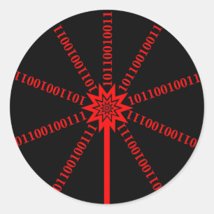 Fibre Optic Data Burst Runder Aufkleber