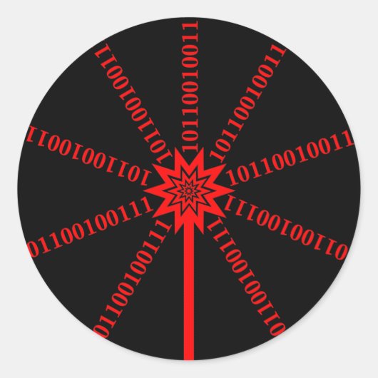 Fibre Optic Data Burst Runder Aufkleber (Vorderseite)