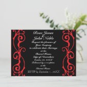 Fibril Ebony (Ruby) Hochzeit Einladung (Stehend Vorderseite)