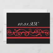 Fibril Ebony (Ruby) Hochzeit Einladung (Rückseite)