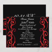 Fibril Ebony (Ruby) Hochzeit Einladung (Vorne/Hinten)