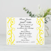Fibril Ivory (gelb) Hochzeit Einladung (Stehend Vorderseite)
