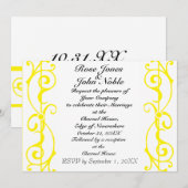Fibril Ivory (gelb) Hochzeit Einladung (Vorne/Hinten)