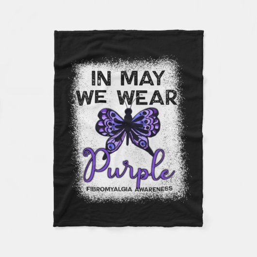 Fibro Bewusstseinssprache im Mai tragen wir Lila H Fleecedecke (Vorderseite)