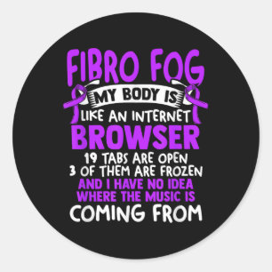 Fibro Fog - Fibro Survivor Funny Fibromyalgie Awar Runder Aufkleber