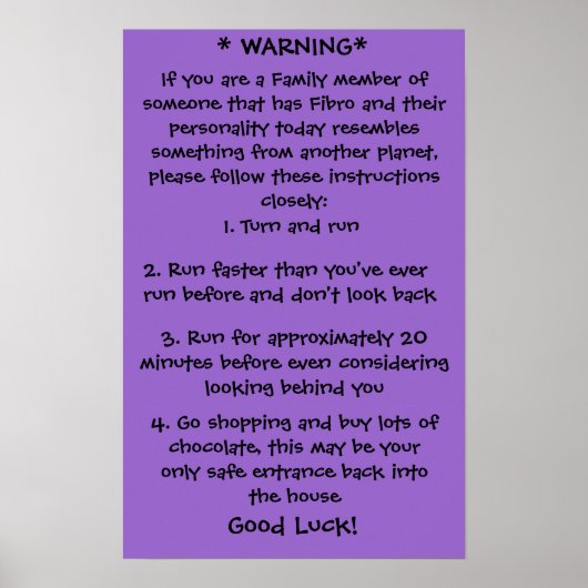 Fibro Warning Poster (Vorne)