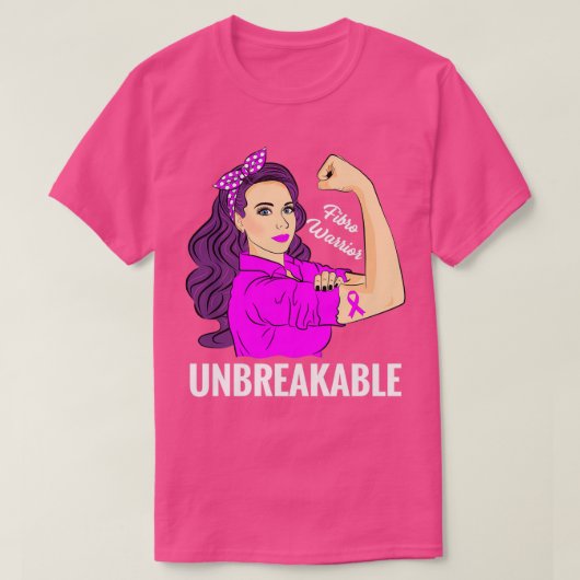 Fibro Warrior Unzerbrechliche Fibromyalgie Bewusst T-Shirt (Design vorne)