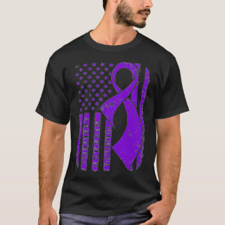 Fibromyalgia Awareness American Flag Nobody Fight T-Shirt