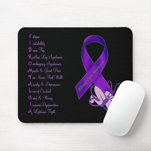 Fibromyalgia Awareness Butterfly Mouse Pad Mousepad (Mit Mouse)