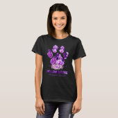 Fibromyalgia Awareness Dog Paws Flower  Apparel T-Shirt (Vorne ganz)