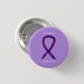 Fibromyalgia Awareness Ribbon Custom Art Button (Vorne & Hinten)