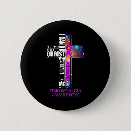 Fibromyalgia Awareness Shirt - Christmas Gift Shir Button (Vorderseite)