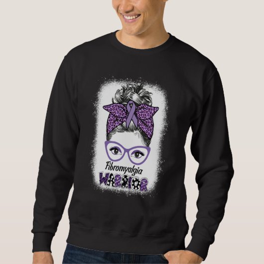 Fibromyalgia Awareness Warrior Messy Bun women Pur Sweatshirt (Vorderseite)