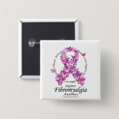 Fibromyalgia-Band der Schmetterlinge Button (Vorne & Hinten)