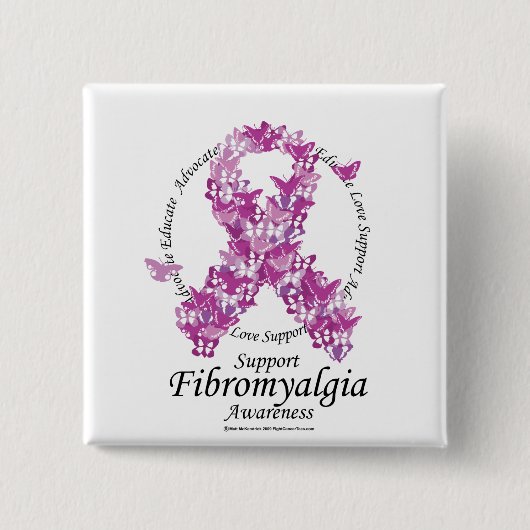 Fibromyalgia-Band der Schmetterlinge Button (Vorderseite)
