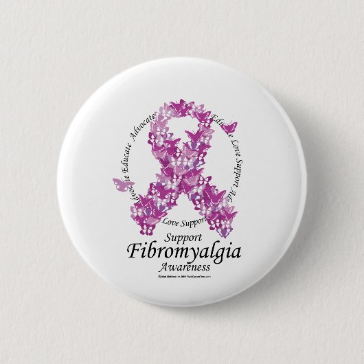 Fibromyalgia-Band der Schmetterlinge Button (Vorderseite)