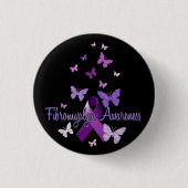 Fibromyalgia-Bewusstsein (Band u. Schmetterlinge) Button (Vorderseite)