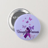 Fibromyalgia-Bewusstsein (Band u. Schmetterlinge) Button (Vorne & Hinten)