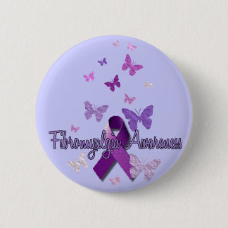 Fibromyalgia-Bewusstsein (Band u. Schmetterlinge) Button