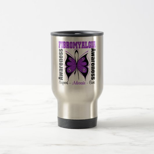 Fibromyalgia-Bewusstseins-Schmetterling Reisebecher (Mittel)