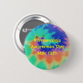 Fibromyalgia, Bewusstseins-Tag, am 12. Mai - Knopf Button (Vorne & Hinten)