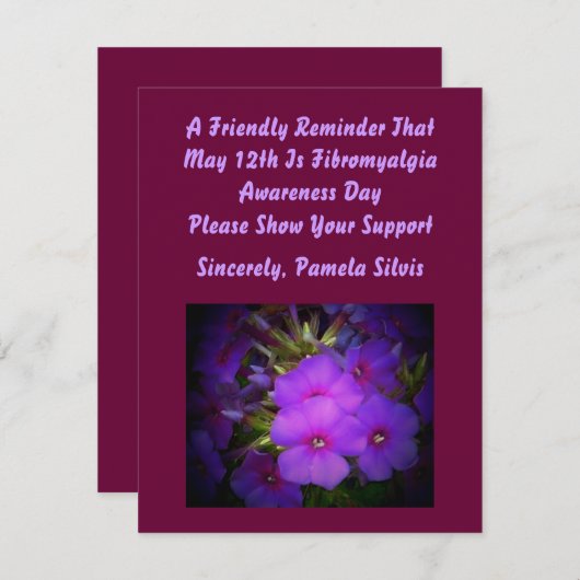Fibromyalgia-Bewusstseins-Tag laden ein Einladung (Vorne/Hinten)