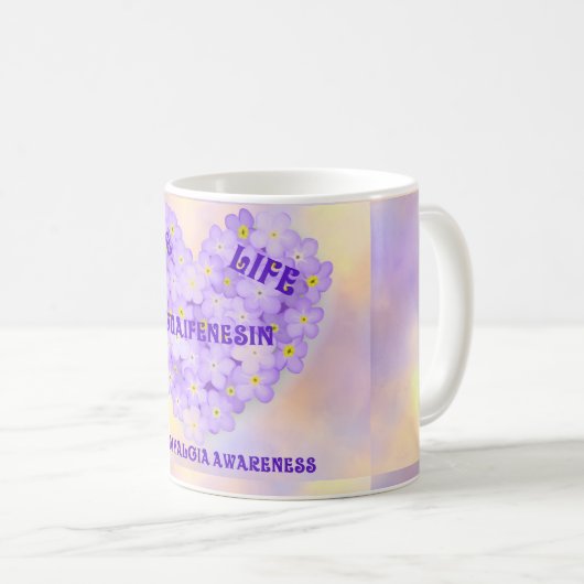 Fibromyalgia-Bewusstseins-Tasse Kaffeetasse (VorderseiteRechts)