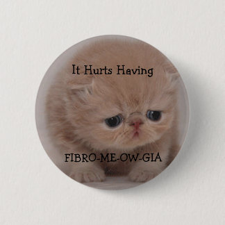 Fibromyalgia-Bewusstseins-trauriger Kätzchen-Knopf Button