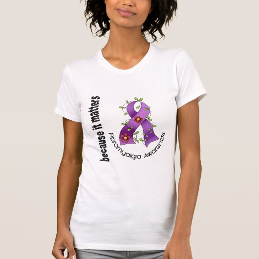 Fibromyalgia-Blumen-Band 3 T-Shirt (Vorderseite)