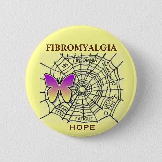 FIBROMYALGIA-BUTTON DER HOFFNUNG - GELB BUTTON (Vorderseite)