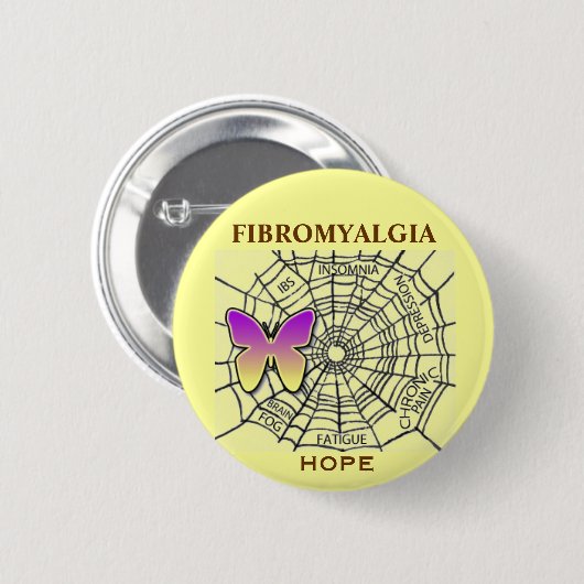 FIBROMYALGIA-BUTTON DER HOFFNUNG - GELB BUTTON (Vorne & Hinten)