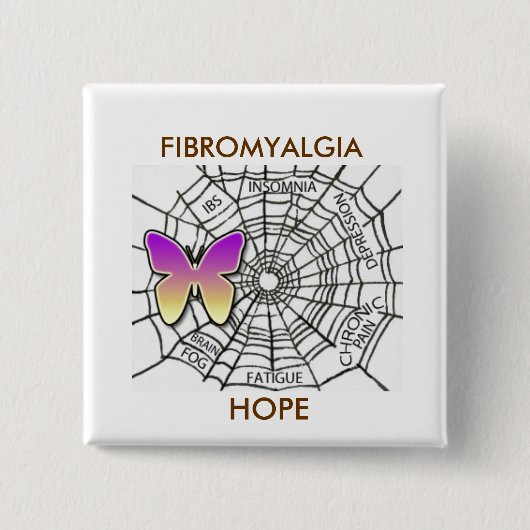 FIBROMYALGIA-BUTTON DER HOFFNUNG - WEISS BUTTON (Vorderseite)