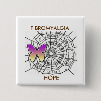 FIBROMYALGIA-BUTTON DER HOFFNUNG - WEISS BUTTON