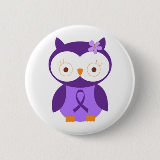 Fibromyalgia-Eule Button (Vorderseite)